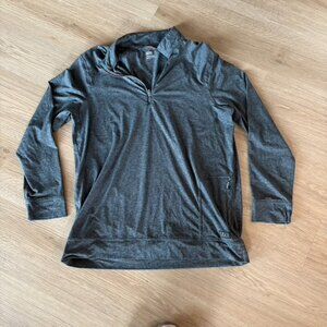 ** Saxx Men's PeakDaze Half Zip Heather Gray Performance Soft Knit Size Large